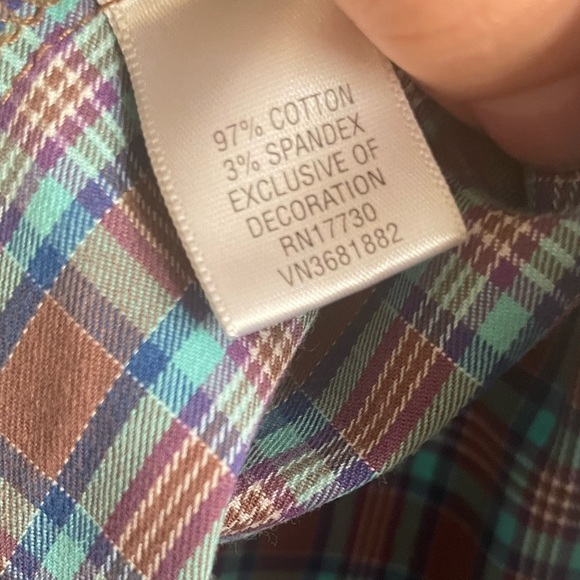 Paul & Joe x Target Plaid Long Sleeve Shirt. Pre-Owned. - Picture 5 of 6